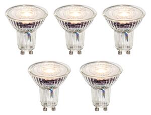 Set de 5 becuri LED GU10 50mm reglabile, clare, 4,9W, 430 lm, 2700K
