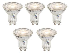 Set de 5 becuri LED GU10 50mm reglabile în Kelvin, clare, 4,9W, 400 lm, 2200-3000K