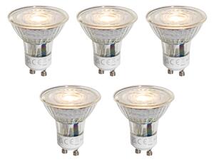 Set de 5 becuri LED GU10 50mm reglabile, clare, 4,5W, 365 lm, 2700K
