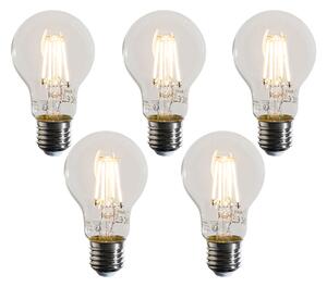 Set de 5 becuri LED E27 reglabile A60 transparente 4W 470 lm 2700K