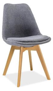 Scaun DIOR, gri/stejar, stofa/lemn, 49x41x83 cm