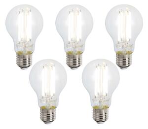 Set de 5 becuri LED inteligente E27, reglabile, A60, transparente, 7W, 806 lm, 2700-6500K
