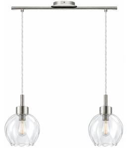 BRILAGI - Lustră LED suspendată pe cablu RETRO GLASS 2xE27/60W/230V crom mat/transparent