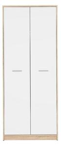 Dulap NEPO PLUS, alb/stejar sonoma, PAL, cu 2 usi, 80x55x197 cm