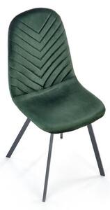 Scaun K462, verde inchis/negru, stofa catifelata/metal, 45x57x82 cm