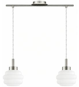 BRILAGI - Lampă suspendată LED pe cablu RETRO GLASS 2xE27/60W/230V crom mat/alb