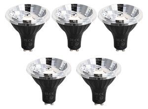 Set de 5 becuri LED GU10 reglabile 70mm 6.5W 600lm 2700K