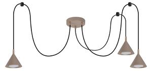 BRILAGI - LED Lampă suspendată pe cablu CONE TRIPLE SPIDER 3xGX53/15W/230V bej