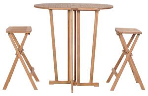 Set mobilier de bar pliabil, 3 piese, lemn masiv de tec