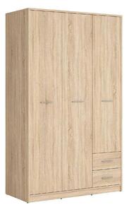 Dulap NEPO PLUS, stejar sonoma, PAL, cu 3 usi si 2 sertare, 119x55x197