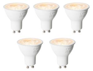 Set de 5 becuri LED GU10 cu 3 trepte de intensitate, 6W, 430 lm, 2000 - 6000K