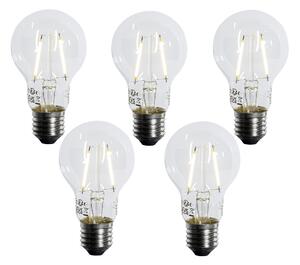 Set de 5 becuri LED E27 A60 cu senzor crepuscular 2,5W 250 lm 2700K