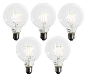 Set de 5 becuri LED E27 dimabile G95 5W 450 lm 3000K