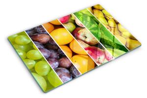 Tocător din sticlă Fructe în culorile curcubeului