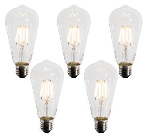 Set de 5 becuri LED E27 A60 cu senzor crepuscular 4W 400 lm 2200K