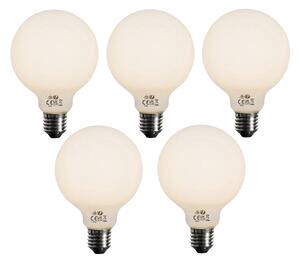 Set de 5 becuri LED reglabile E27 Opal G95 5W 450lm 3000K