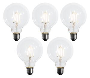 Set de 5 becuri LED E27 reglabile G95 5W 450 lm 2700K