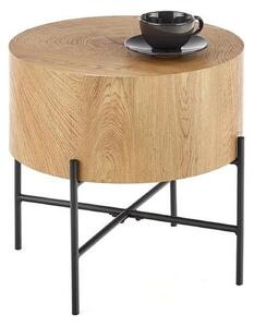 Masuta cafea Brooklyn S, stejar natural/negru, MDF/otel, 45x45x45 cm