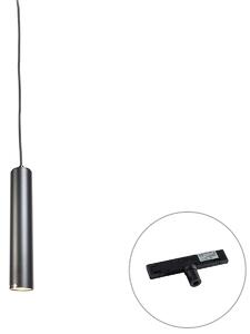 Lampă suspendată de design neagră cu adaptor de șină inclus monofazat - Slimline Tuba Small