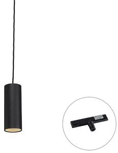 Design hanglamp zwart incl. rail adapter 1-fase - Slimline Tubo
