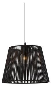 Lampa suspendată de exterior neagră cu abajur din frânghie neagră IP44 - Cava Jayla