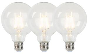 Set de 3 becuri LED cu dimmer E27 G95 5W 470lm 2700K