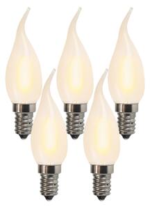 Set de 5 becuri LED cu filament mat E14 BXS35 1W 100 Lumeni 2200K
