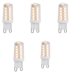 Set de 5 becuri LED G9 reglabile 3W 250lm 3000K