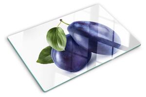 Tocător sticlă Prune cu frunze