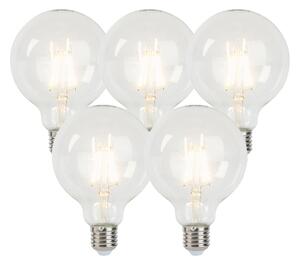 Set de 5 becuri LED cu dimmer E27 G95 5W 470lm 2700K