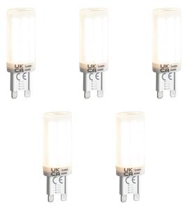 Set de 5 becuri LED G9 reglabile în 3 trepte, opal, 4,5W, 500lm, 4000K