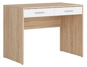 Birou NEPO PLUS, stejar sonoma/alb, PAL laminat, cu 2 sertare, 100x59x