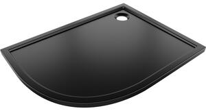 Mexen Flow, cădiță de duș asimetrică, slim, cu un sfert de cerc, dreapta 100 x 90 cm, negru mat, 46Q709010R