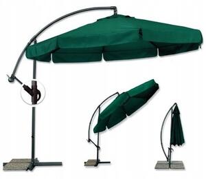 Umbrelă de grădină verde cu suport
