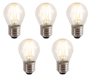 Set de 5 becuri LED E27 reglabile P45 4W 330lm 2100K