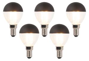 Set de 5 becuri LED cu filament E14 reglabile P45 negru 300lm 2700K