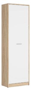 Dulap NEPO PLUS, alb/stejar sonoma, PAL, cu o usa, 60x34x197 cm