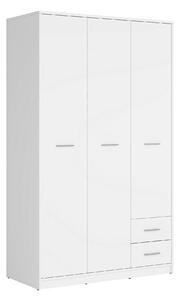Dulap NEPO PLUS, alb, PAL, cu 3 usi si 2 sertare, 119x55x197 cm