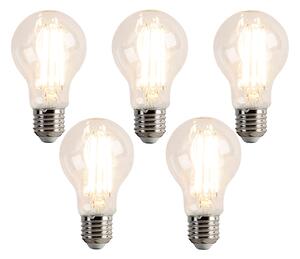 Set de 5 becuri LED E27 reglabile A60 7.6W 780 lm 2700K