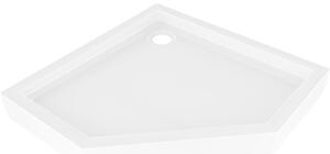 Mexen Flow+, cădiță de duș pentagonală 90 x 90 cm, alb lucios, 46P109090H