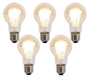 Set de 5 becuri LED E27 reglabile Kelvin A60 Goldline 8W 806lm 2000-2700K