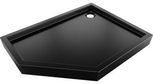 Mexen Flow+, cădiță de duș pentagonală, dreapta, 100 x 80 cm, negru mat, 46P708010RH