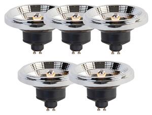 Set de 5 becuri LED GU10 cu 3 trepte de reglare a intensității luminii de la cald la rece AR111 11W 620lm 2000-3000K