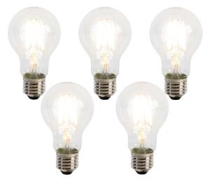 Set de 5 becuri cu filament LED E27 A60 senzor amurg 4W 470lm 2700K