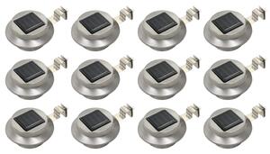 Lămpi solare de exterior LED, 12 buc., alb, 12 cm, rotund