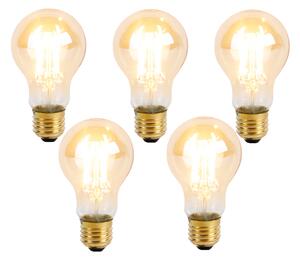 Set de 5 becuri LED E27 reglabile în 3 trepte A60 Goldline 5W 530lm 2200K