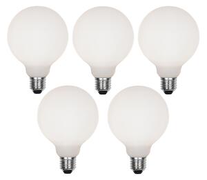 Set de 5 becuri LED E27 reglabile G95 mat 4W 430lm 2200-4000K