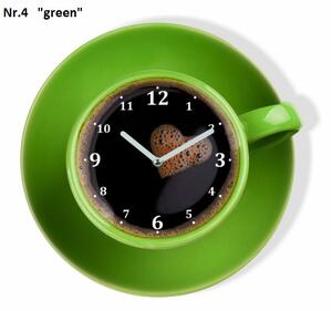 Ceas de bucătărie în formă de ceașcă de cafea Verde