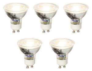 Set de 5 becuri LED GU10 reglabile 5W 370lm 3000K