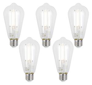 Set 5 becuri Becuri LED inteligente E27 reglabile ST64 transparente 7W 806lm 2700-6500K